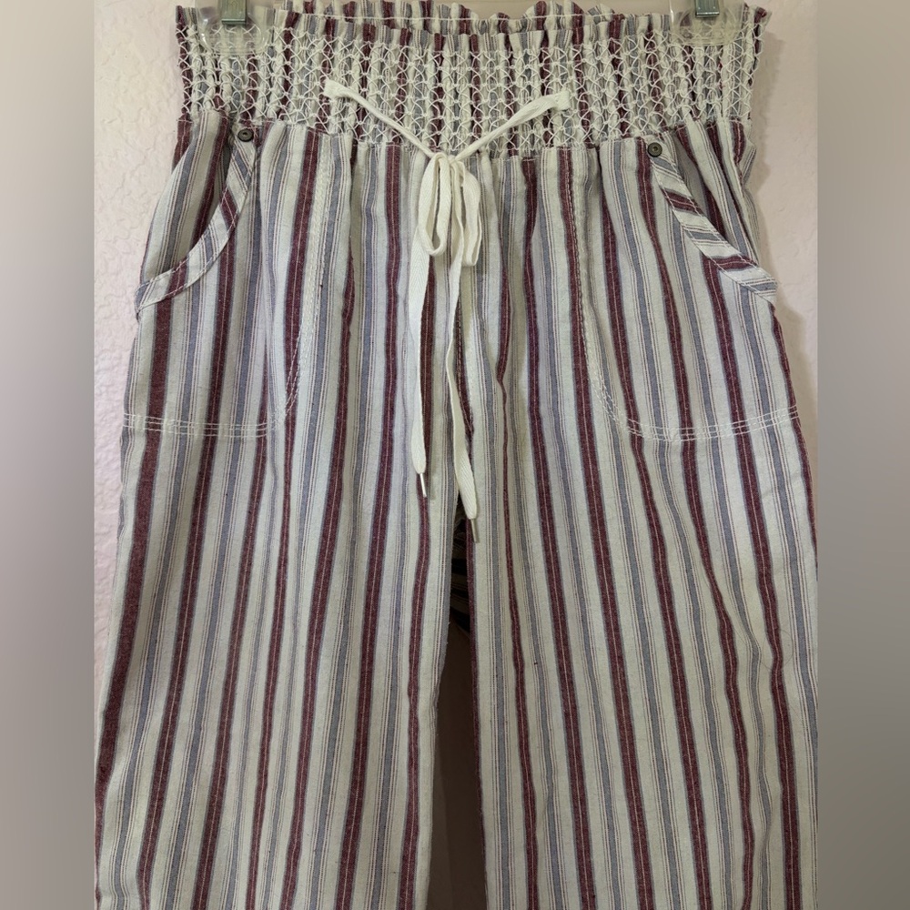 Striped Red Blue & White Pants